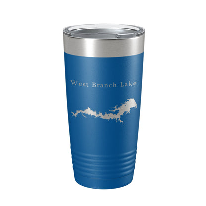 West Branch Lake Map Tumbler Travel Mug Insulated Laser Engraved Coffee Cup Ohio 20 oz-6