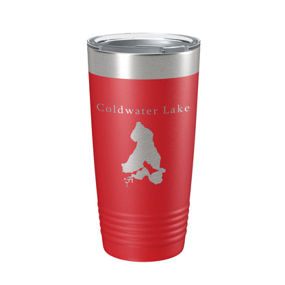 Coldwater Lake Map Tumbler Travel Mug Insulated Laser Engraved Coffee Cup Michigan 20 oz-10