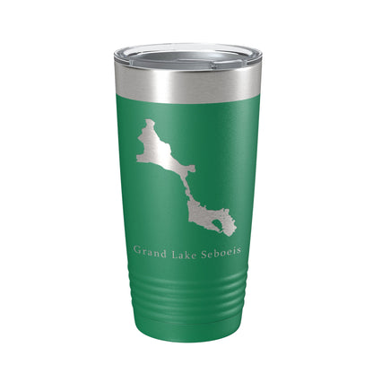 Grand Lake Seboeis Map Tumbler Travel Mug Insulated Laser Engraved Coffee Cup Maine 20 oz-9
