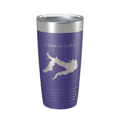 Clinton Lake Map Tumbler Travel Mug Insulated Laser Engraved Coffee Cup Kansas 20 oz-15