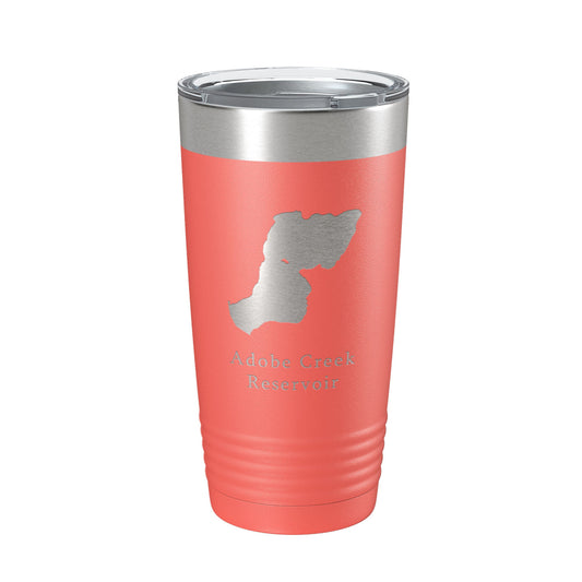 Adobe Creek Reservoir Tumbler Lake Map Travel Mug Insulated Laser Engraved Coffee Cup Colorado 20 oz-20