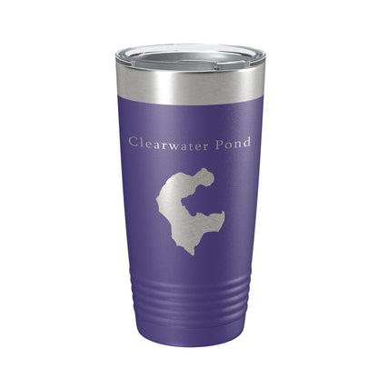 Clearwater Pond Lake Map Tumbler Travel Mug Insulated Laser Engraved Coffee Cup Maine 20 oz-15