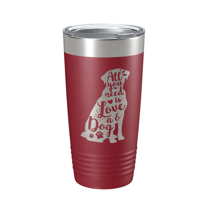 Love and a Dog Tumbler Dog Lover Travel Mug All You Need is Love Insulated Laser Engraved Coffee Cup Pet Owner Gift 20 oz-18