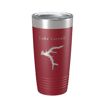 Lake Carroll Map Tumbler Travel Mug Insulated Laser Engraved Coffee Cup Illinois 20 oz-18