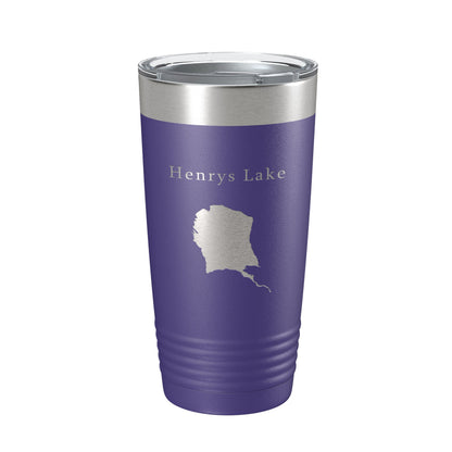 Henrys Lake Map Tumbler Travel Mug Insulated Laser Engraved Coffee Cup Idaho 20 oz-15