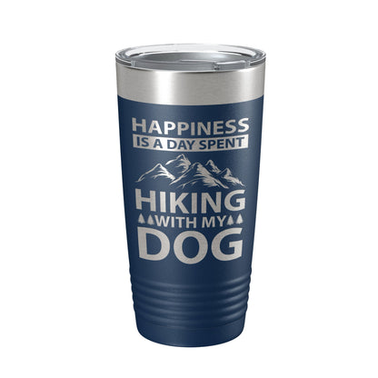 Dog Lover Tumbler Happiness Is A Day Spent Hiking With My Dog Travel Mug Insulated Laser Engraved Coffee Cup Happy 20 oz-8