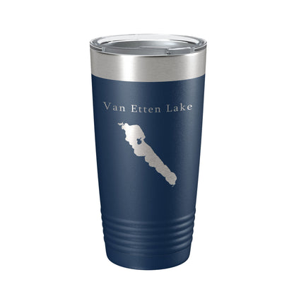Van Etten Lake Map Tumbler Travel Mug Insulated Laser Engraved Coffee Cup Michigan 20 oz-8