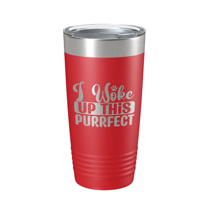 I Woke Up This Purrfect Tumbler Travel Mug Funny Cat Lover Gift Insulated Laser Engraved Coffee Cup 20 oz-10