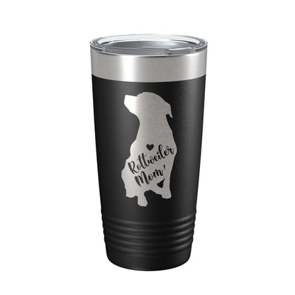 Rottweiler Mom Tumbler Dog Travel Mug Gift Insulated Laser Engraved Coffee Cup Rottie 20 oz-0