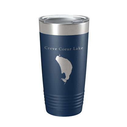 Creve Coeur Lake Map Tumbler Travel Mug Insulated Laser Engraved Coffee Cup St. Louis, Missouri 20 oz-2