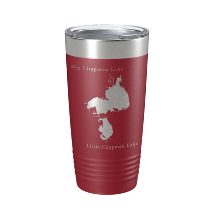 Chapman Lakes Map Tumbler Travel Mug Insulated Laser Engraved Coffee Cup Indiana 20 oz-18