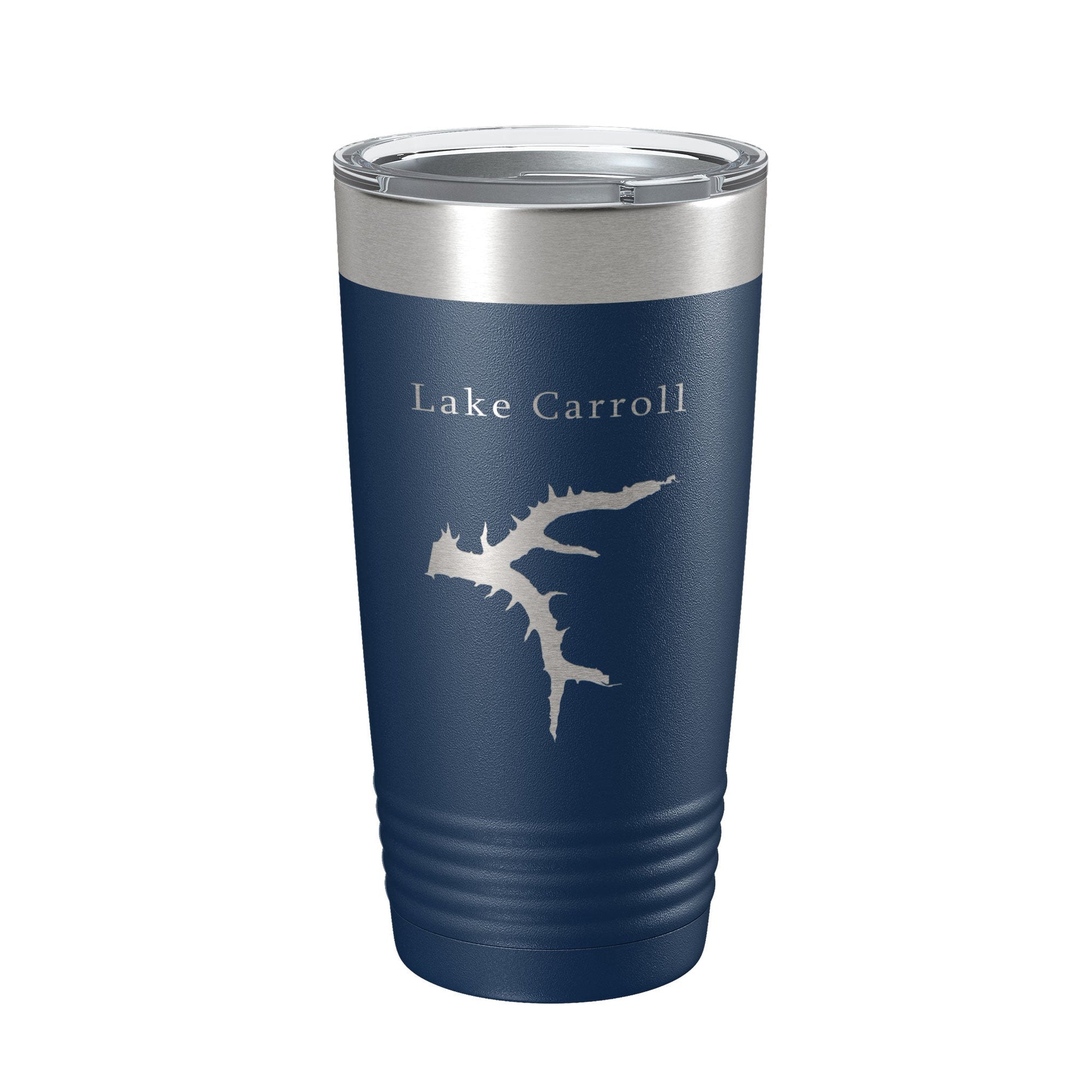 Lake Carroll Map Tumbler Travel Mug Insulated Laser Engraved Coffee Cup Illinois 20 oz-2