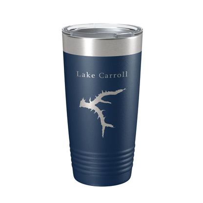 Lake Carroll Map Tumbler Travel Mug Insulated Laser Engraved Coffee Cup Illinois 20 oz-8