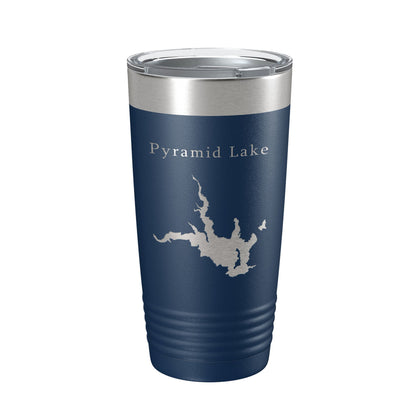 Pyramid Lake Map Tumbler Travel Mug Insulated Laser Engraved Coffee Cup California 20 oz-2