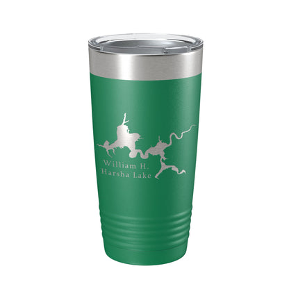 William H. Harsha Lake Map Tumbler Travel Mug Insulated Laser Engraved Coffee Cup Ohio 20 oz-9