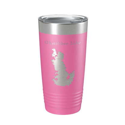 Okatibbee Lake Map Tumbler Travel Mug Insulated Laser Engraved Coffee Cup Mississippi 20 oz-11