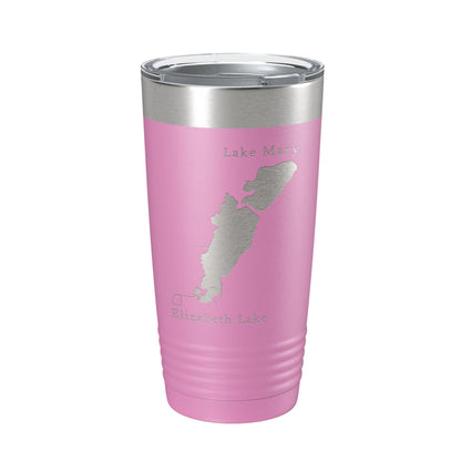 Lakes Mary & Elizabeth Map Tumbler Travel Mug Insulated Laser Engraved Coffee Cup Illinois Wisconsin 20 oz-14