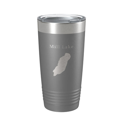Mill Lake Map Tumbler Travel Mug Insulated Laser Engraved Coffee Cup Michigan 20 oz-16