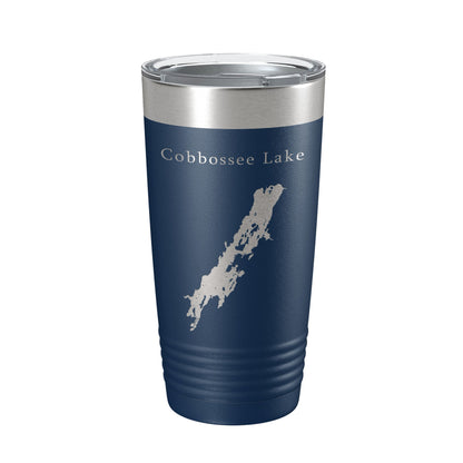 Cobbossee Lake Map Tumbler Travel Mug Insulated Laser Engraved Coffee Cup Maine 20 oz-2