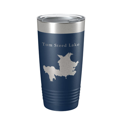 Tom Steed Lake Map Tumbler Travel Mug Insulated Laser Engraved Coffee Cup Oklahoma 20 oz-2