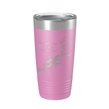 Grand Lake O' the Cherokees Map Tumbler Travel Mug Insulated Laser Engraved Coffee Cup Oklahoma 20 oz-14