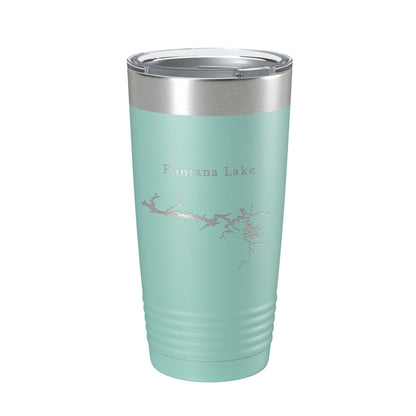 Fontana Lake Map Tumbler Travel Mug Insulated Laser Engraved Coffee Cup North Carolina 20 oz-12