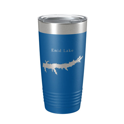 Enid Lake Map Tumbler Travel Mug Insulated Laser Engraved Coffee Cup Mississippi 20 oz-6
