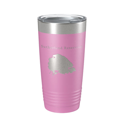 Sutherland Reservoir Tumbler Lake Map Travel Mug Insulated Laser Engraved Coffee Cup Nebraska 20 oz-14