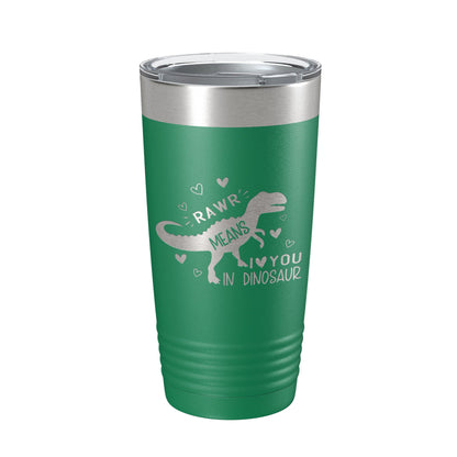 Dinosaur Tumbler Rawr Means I <3 You In Dinosaur Travel Mug Insulated Laser Engraved Coffee Cup 20 oz-9