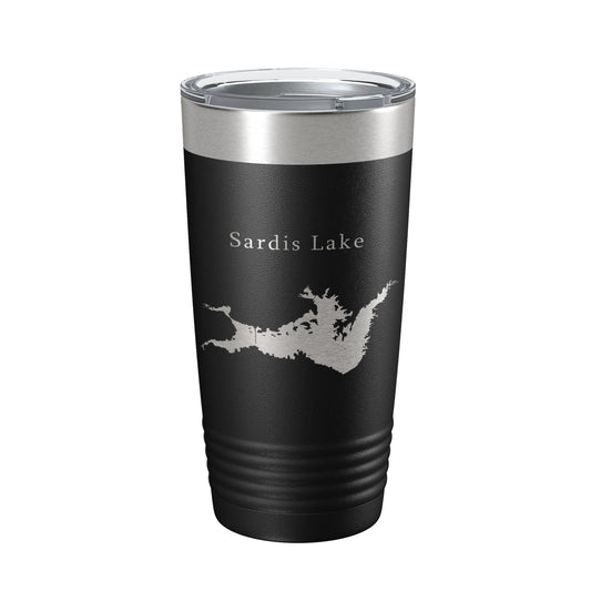 Sardis Lake Map Tumbler Travel Mug Insulated Laser Engraved Coffee Cup Oklahoma 20 oz-0