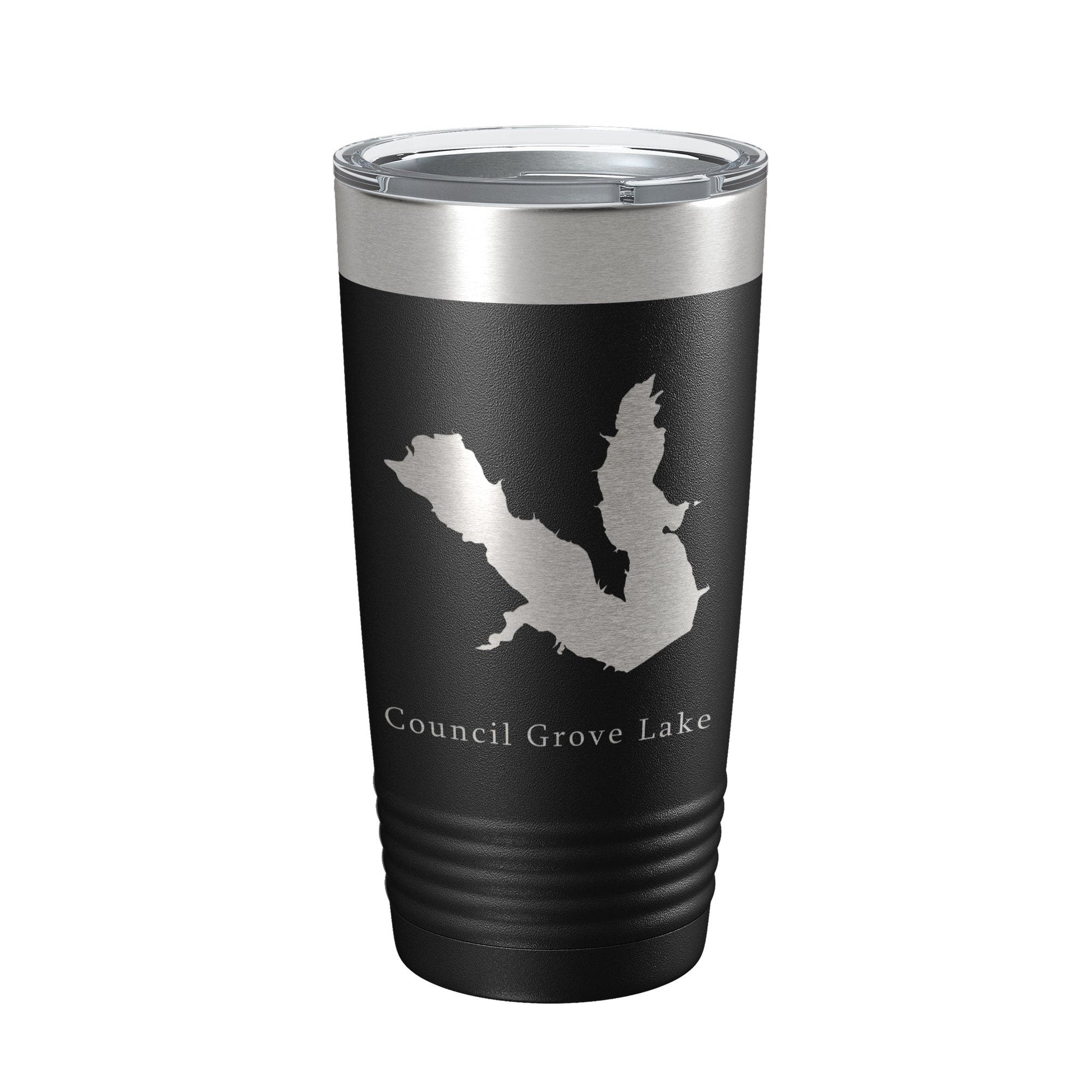 Council Grove Lake Map Tumbler Travel Mug Insulated Laser Engraved Coffee Cup Kansas 20 oz-0