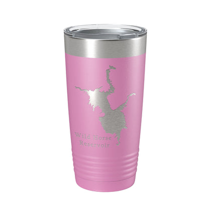 Wild Horse Reservoir Tumbler Lake Map Travel Mug Insulated Laser Engraved Coffee Cup Nevada 20 oz-14