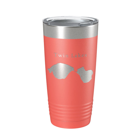 Twin Lakes Map Tumbler Travel Mug Insulated Laser Engraved Coffee Cup Lewiston Montmorency County Michigan 20 oz-20