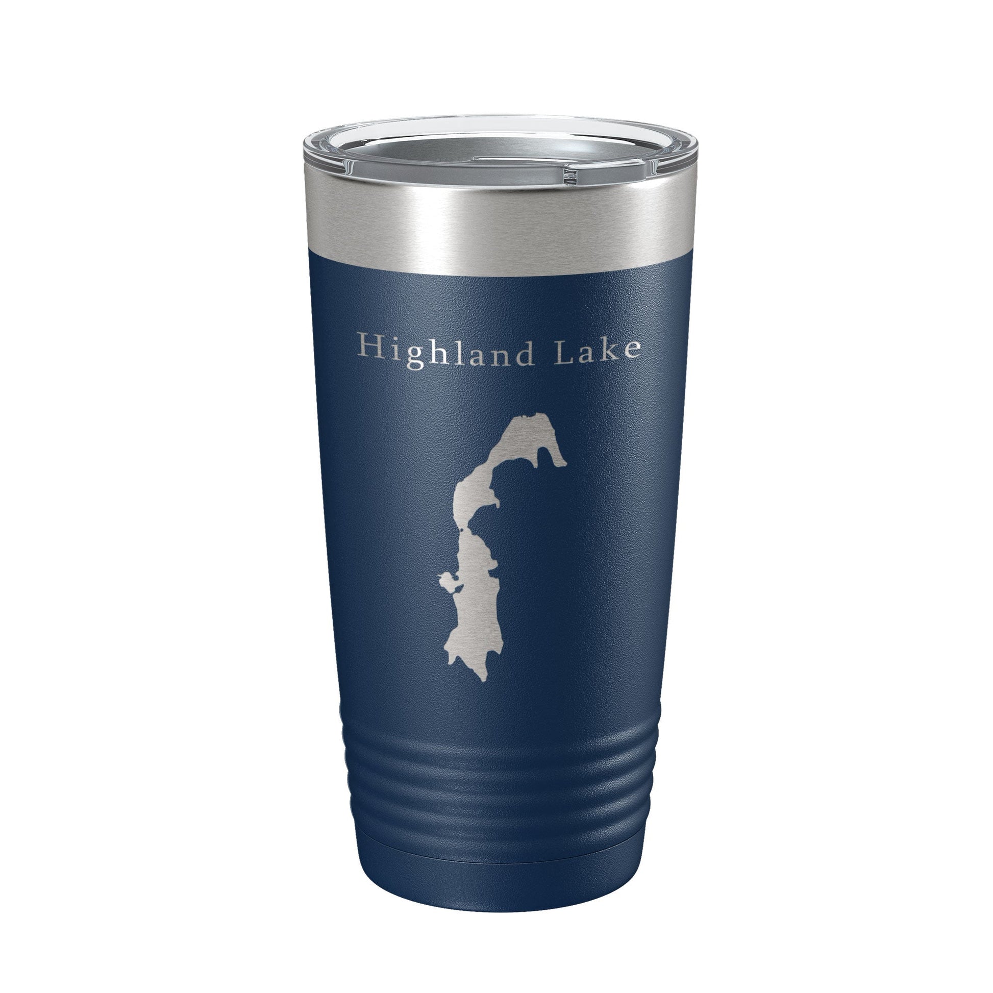 Highland Lake Map Tumbler Travel Mug Insulated Laser Engraved Coffee Cup Connecticut 20 oz-2