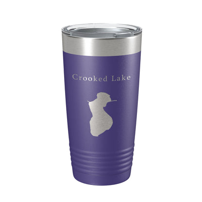 Crooked Lake Map Tumbler Travel Mug Insulated Laser Engraved Coffee Cup Illinois 20 oz-15