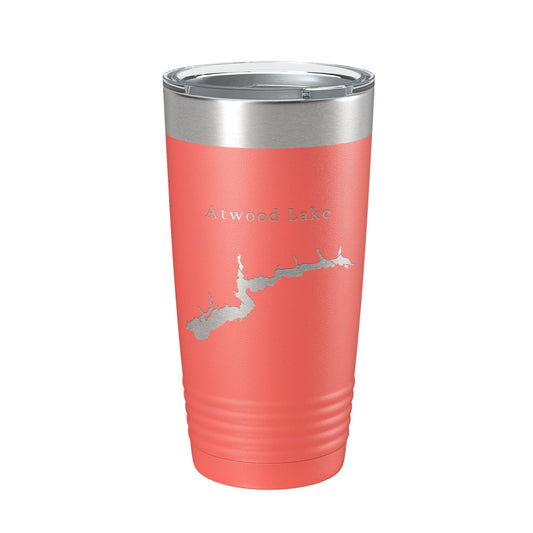 Atwood Lake Map Tumbler Travel Mug Insulated Laser Engraved Coffee Cup Ohio 20 oz-20