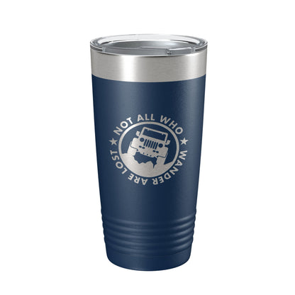 Offroading Tumbler Not All Who Wander Are Lost Travel Mug Mudding Gift Insulated Laser Engraved Coffee Cup 20 oz-2