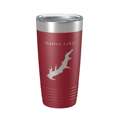 Marion Lake Map Tumbler Travel Mug Insulated Laser Engraved Coffee Cup Kansas 20 oz-18