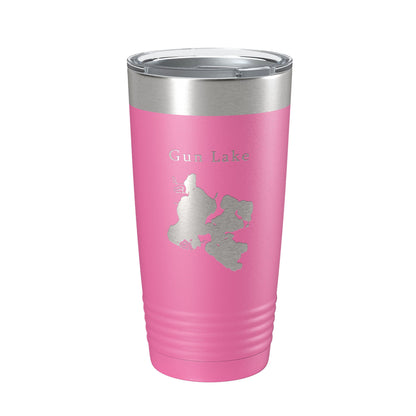 Gun Lake Map Tumbler Travel Mug Insulated Laser Engraved Coffee Cup Michigan 20 oz-11