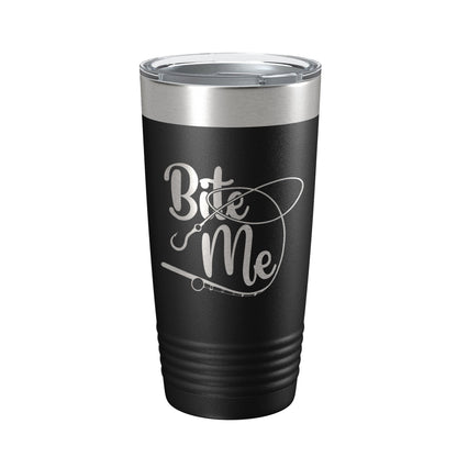 Fishing Tumbler Funny Bite Me Travel Mug Insulated Laser Engraved Coffee Cup Funny Gift For Angler Bass Fisherman 20 oz-5