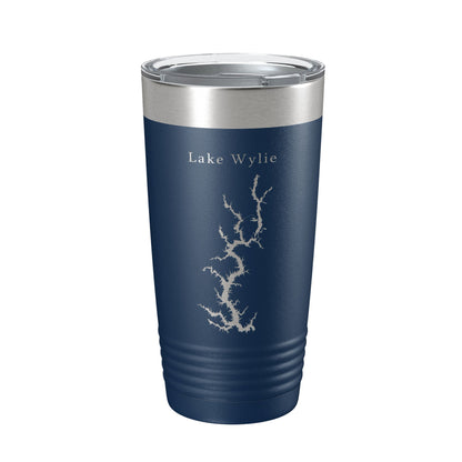 Lake Wylie Map Tumbler Travel Mug Insulated Laser Engraved Coffee Cup Charlotte North South Carolina 20 oz-2