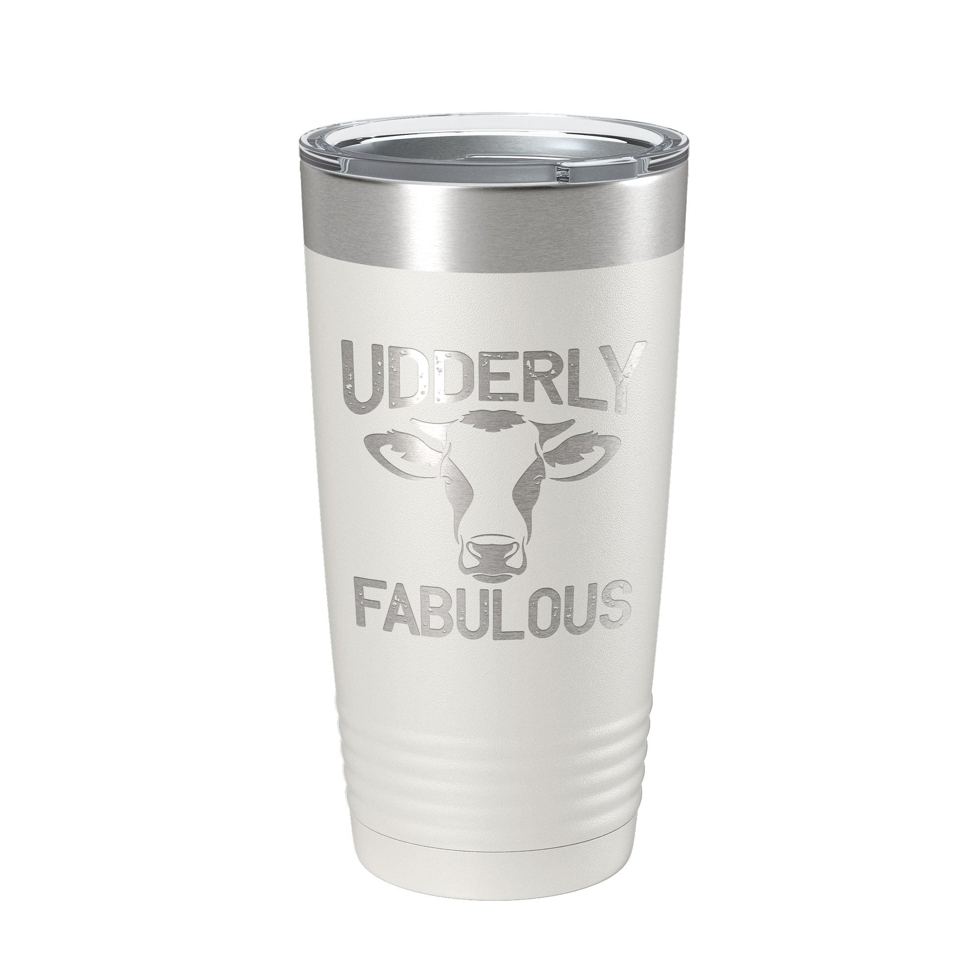 Udderly Fabulous Tumbler Cow Travel Mug Gift Insulated Laser Engraved Coffee Cup Utterly Dairy Farmer 20 oz-1