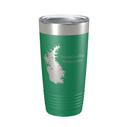 Monticello Reservoir Tumbler Lake Map Travel Mug Insulated Laser Engraved Coffee Cup South Carolina 20 oz-9