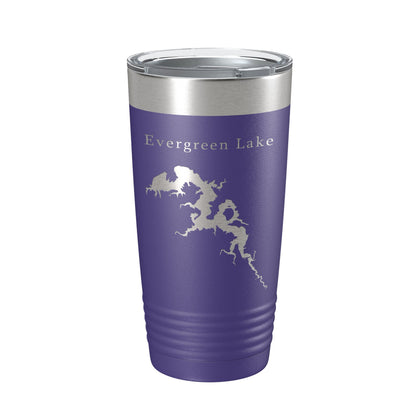 Evergreen Lake Map Tumbler Travel Mug Insulated Laser Engraved Coffee Cup Illinois 20 oz-15