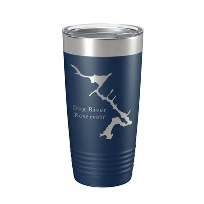 Dog River Reservoir Tumbler Lake Map Travel Mug Insulated Laser Engraved Coffee Cup Chattahoochee Douglasville Georgia 20 oz-2