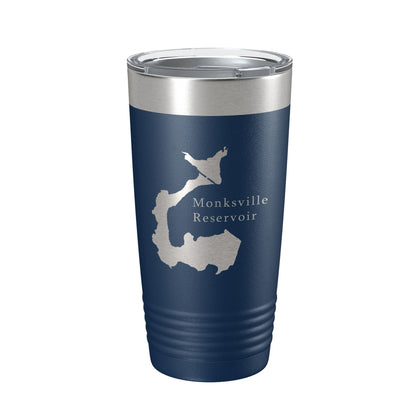 Monksville Reservoir Tumbler Lake Map Travel Mug Insulated Laser Engraved Coffee Cup New Jersey 20 oz-8