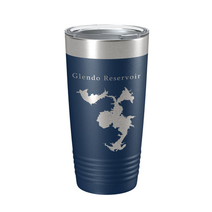 Glendo Reservoir Tumbler Lake Map Travel Mug Insulated Laser Engraved Coffee Cup Wyoming 20 oz-2