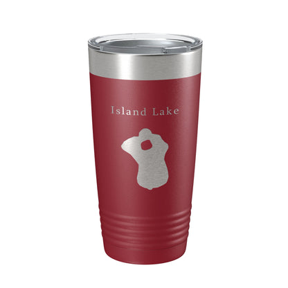 Island Lake Map Tumbler Travel Mug Insulated Laser Engraved Coffee Cup Florida 20 oz-18