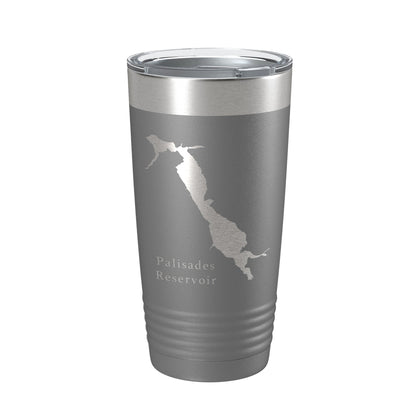 Palisades Reservoir Tumbler Lake Map Travel Mug Insulated Laser Engraved Coffee Cup Idaho Wyoming 20 oz-16