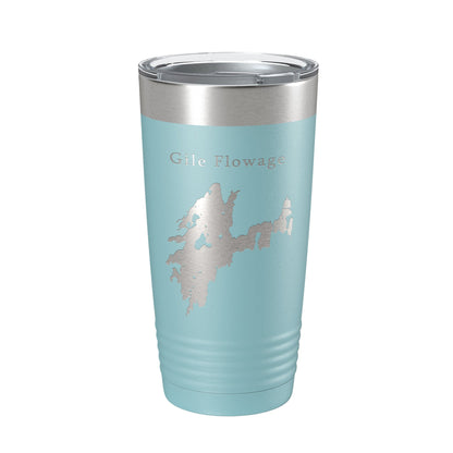 Gile Flowage Tumbler Lake Map Travel Mug Insulated Laser Engraved Coffee Cup Wisconsin 20 oz-13